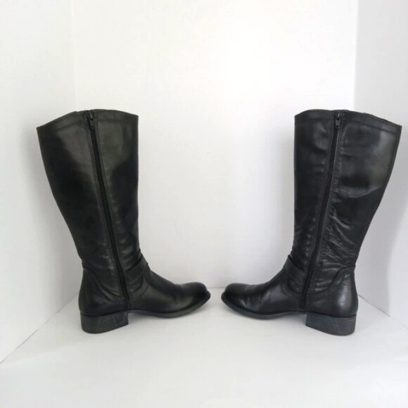 ERIC MICHAEL Montana Black Leather Knee High Boot Womens Size 7 - Picture 9 of 15